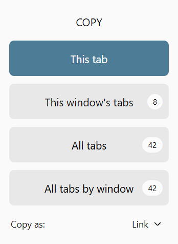 Popup with counts